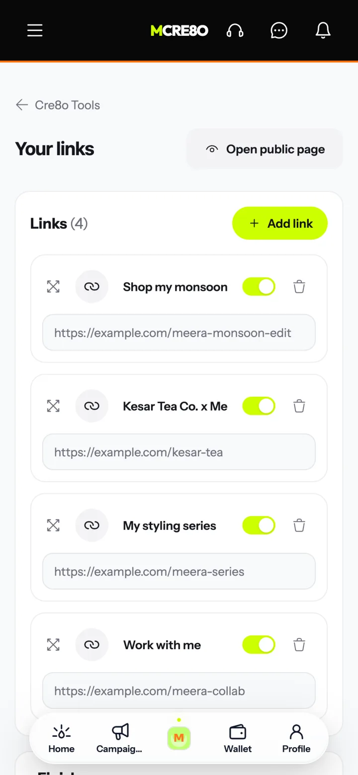 Pitch link editor with four links